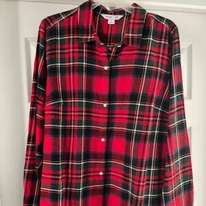 Flannel button down top